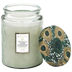 VOLUSPA French Cade & Lavender Glass Jar Candle