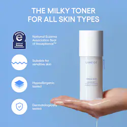 LANEIGE Mini Cream Skin Milky Toner with Ceramides & Peptides for Nourishing Hydration