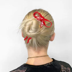Chunks Large Red Bow Hair Pin