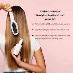 Mane Mane x OUAI Anti-Frizz Heated Straightening Brush Hair Value Set
