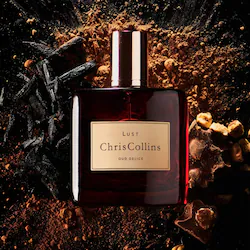 World of Chris Collins Lust Oud Delice Parfum with Dark Chocolate, Hazelnut and Orris Travel Spray