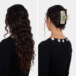 Chunks Medium Box Hair Claw Clip in Olive Check