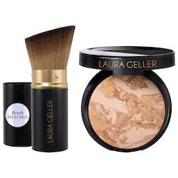 Laura Geller | Se Balance and Brighten Color Correcting Baked Powder Foundation + Kabuki Brush Set