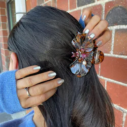 Chunks Medium Orchid Hair Claw Clip in Leopard