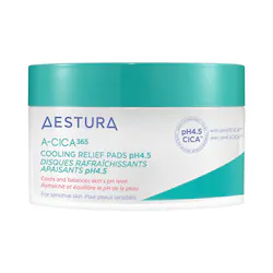 AES A-CICA365 Cooling Relief Toner Pads pH4.5 with Centella Asiatica + Hyaluronic Acid for Redness