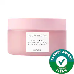 Glow Recipe LHA + AHA Korean Watermelon Toner Pads for Hydration and Gentle Exfoliation