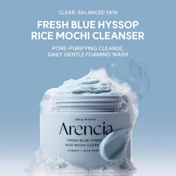 Arencia Fresh Blue Hyssop Rice Mochi Foaming Cleanser with Bentonite Clay for Oily Skin