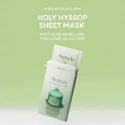 Arencia Holy Hyssop Brightening Sheet Mask (5-Pack) for Post-Acne Marks with Vitamin A, C, E, and Niacinamid