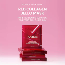 Aren Red Collagen Pore-Tightening Jello Mask (4-Pack) with Red Collagen, Niacinamide, and Peptides