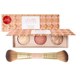 Laura Geller | Sepho Geller's Greatest Lift-n-Glow Face Palette & Dual-Ended Blush + Bronzer Brush