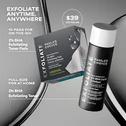 Paula's Choice Home & Away Kit with 2% BHA Exfoliating Toner & Toner Pads for Clear Skin