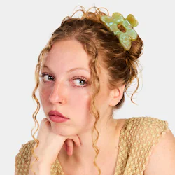 Chunks Flower Hair Claw Clip in Jade Swirl